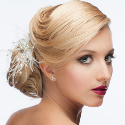 Girl with blonde air in updo 2016